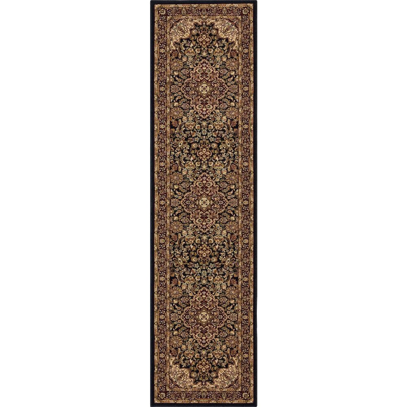 Silk Road Black 2 ft. x 7 ft. Medallion Runner Rug